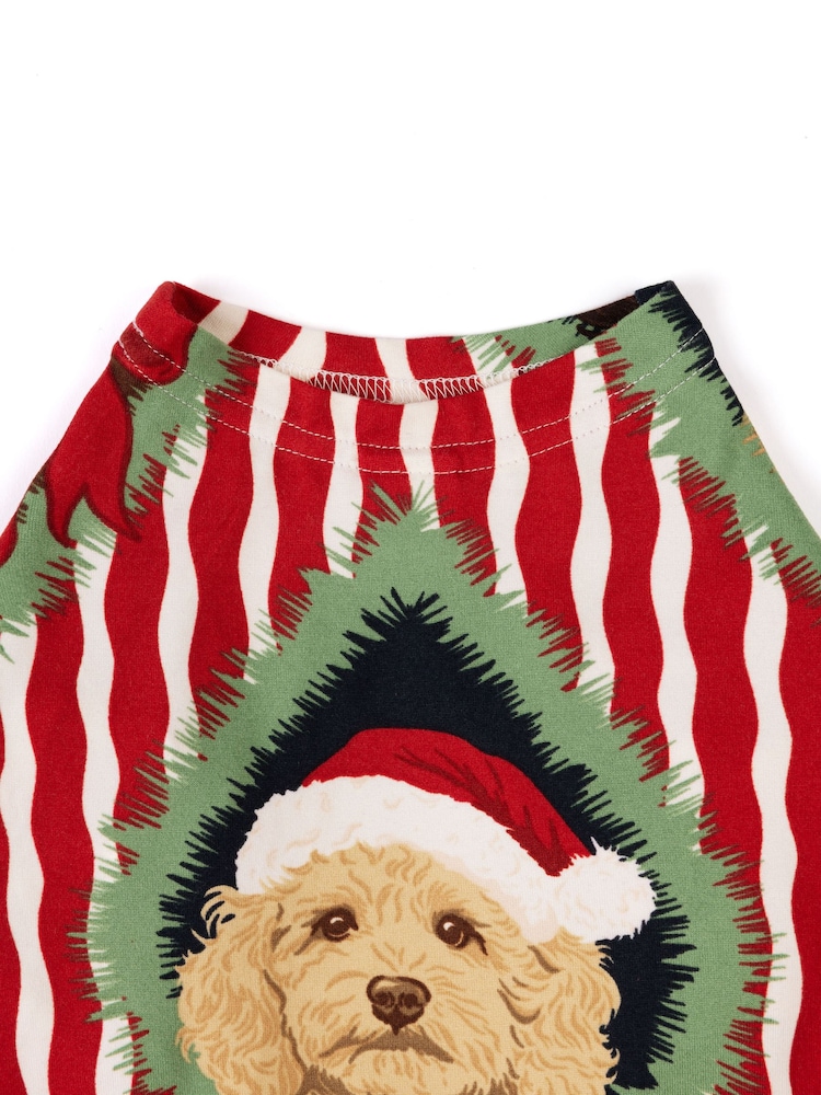 Chelsea Peers Red Pets Christmas Chip & Friends Stripe Print Pyjama T-Shirt - Image 3 of 3 Chelsea Peers Red Pets Christmas Chip & Friends Stripe Print Pyjama T-Shirt - Image 3 of 3