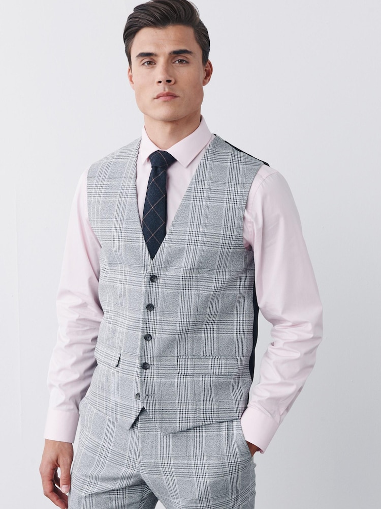 Grey Check Suit Waistcoat - Image 1 of 8 Grey Check Suit Waistcoat - Image 1 of 8
