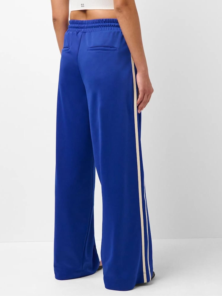 Sweaty Betty Blue Revival Pintuck Side Stripe Regular Wide Leg Trousers - Image 2 of 6