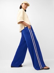 Sweaty Betty Blue Revival Pintuck Side Stripe Regular Wide Leg Trousers - Image 3 of 6