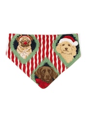 Pañuelo para el cuello con estampado de rayas de Chelsea Peers Pets Navidad Chip & Friends - Imagen 1 de 3