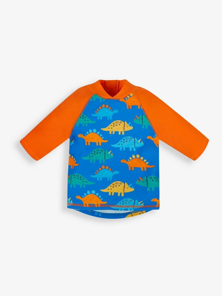 JoJo Maman Bébé Blue Dino UPF 50 2-Piece Sun Protection Suit - Image 2 of 4