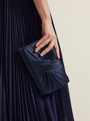 Phase Eight Blue Satin Twist Clutch - Image 2 of 7