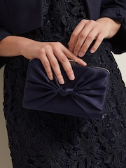 Phase Eight Blue Satin Twist Clutch - Image 3 of 7