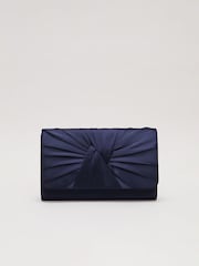 Phase Eight Blue Satin Twist Clutch - Image 4 of 7