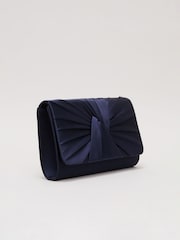 Phase Eight Blue Satin Twist Clutch - Image 5 of 7