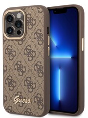 Guess iPhone 14 Pro Brown Case - Pc/Tpu 4G Pu Case Metal Camera Outline & Buttons - Image 7 of 16