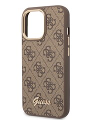 Guess iPhone 14 Pro Brown Case - Pc/Tpu 4G Pu Case Metal Camera Outline & Buttons - Image 13 of 16