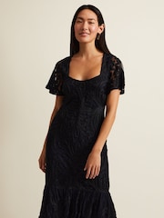 Phase Eight Blue Matilda Tapework Midi Dress - Image 3 of 7