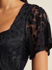 Phase Eight Blue Matilda Tapework Midi Dress - Image 6 of 7