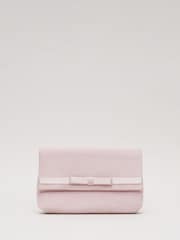 Phase Eight Pink Satin Trim Bow Bag - Image 1 of 7