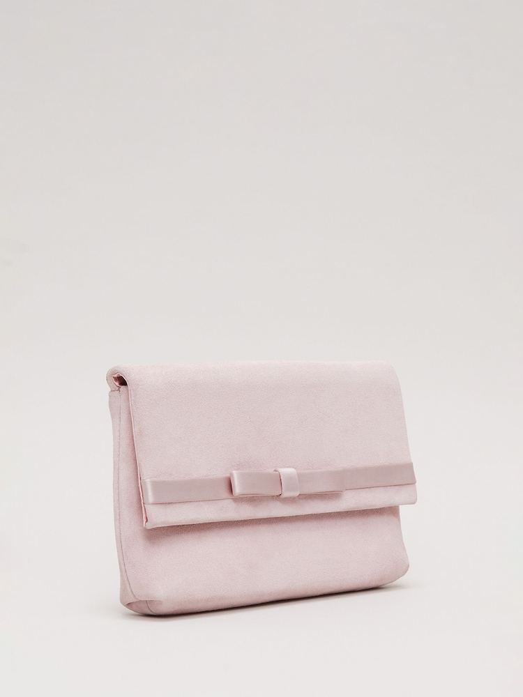 Phase Eight Pink Satin Trim Bow Bag - Image 2 of 7