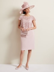Phase Eight Pink Satin Trim Bow Bag - Image 5 of 7