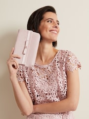 Phase Eight Pink Satin Trim Bow Bag - Image 6 of 7