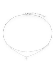 Beaverbrooks Silver Cubic Zirconia Choker Necklace - Image 1 of 4