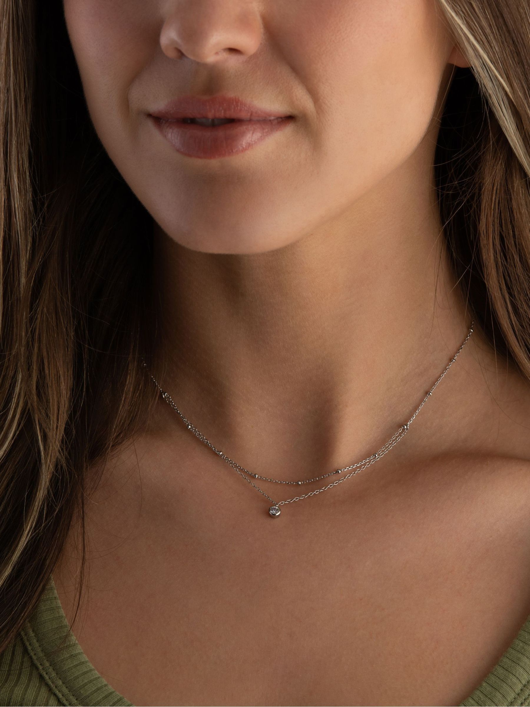 Skinny 3mm Iced Out Chain Necklace Hip Hop Choker - 1 Row CZ Silver Or Gold Plate