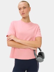 Sweaty Betty Pink Elevated Cotton Boxy T-Shirt - Image 3 of 6
