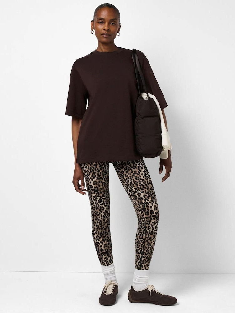 Sweaty Betty Brown Elevated Cotton Longline T-Shirt - Image 2 of 6 Sweaty Betty Brown Elevated Cotton Longline T-Shirt - Image 2 of 6