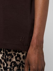 Sweaty Betty Brown Elevated Cotton Longline T-Shirt - Image 5 of 6