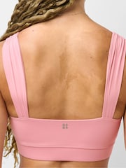 Sweaty Betty Deco Pink Ultimate Studio Ruched Bra - Image 5 of 6