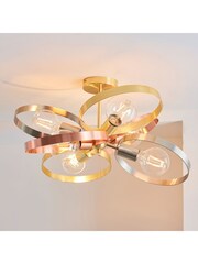 Gallery Home Brass Circle Flush Ceiling Light - Image 2 of 7