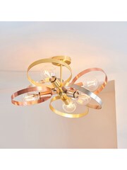 Gallery Home Brass Circle Flush Ceiling Light - Image 3 of 7