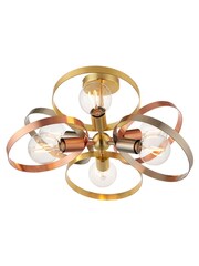 Gallery Home Brass Circle Flush Ceiling Light - Image 7 of 7