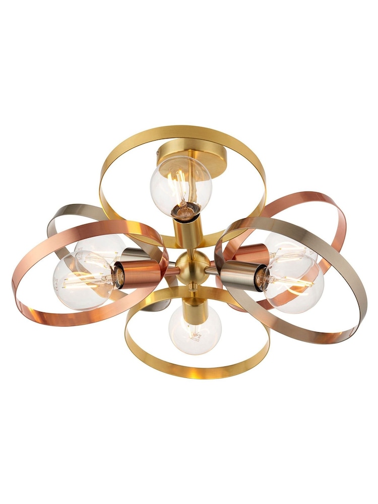 Gallery Home Brass Circle Flush Ceiling Light - Image 7 of 7