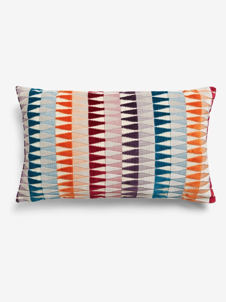 Pink Cut Velvet Geo 40 x 59cm Cushion - Image 1 of 5