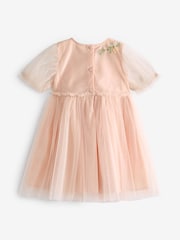 Pink Embroidered Mesh Party Dress (3mths-10yrs) - Image 7 of 8