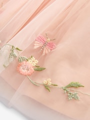 Pink Embroidered Mesh Party Dress (3mths-10yrs) - Image 8 of 8