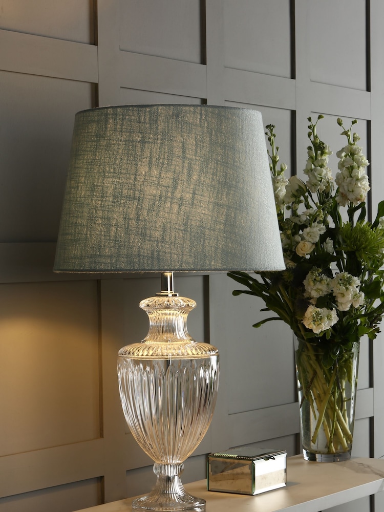 Laura Ashley Clear Meredith Cut Glass Crystal Urn Table Medium Lamp Base - Image 1 of 3