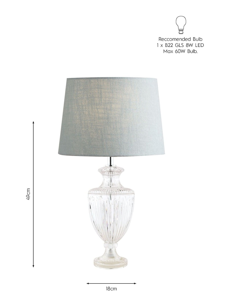 Laura Ashley Clear Meredith Cut Glass Crystal Urn Table Medium Lamp Base - Image 3 of 3 Laura Ashley Clear Meredith Cut Glass Crystal Urn Table Medium Lamp Base - Image 3 of 3