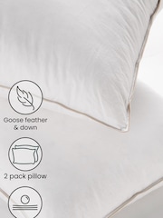 Set of 2 Firm 100% Cotton Goose Feather and Down Pillows - Image 2 of 3