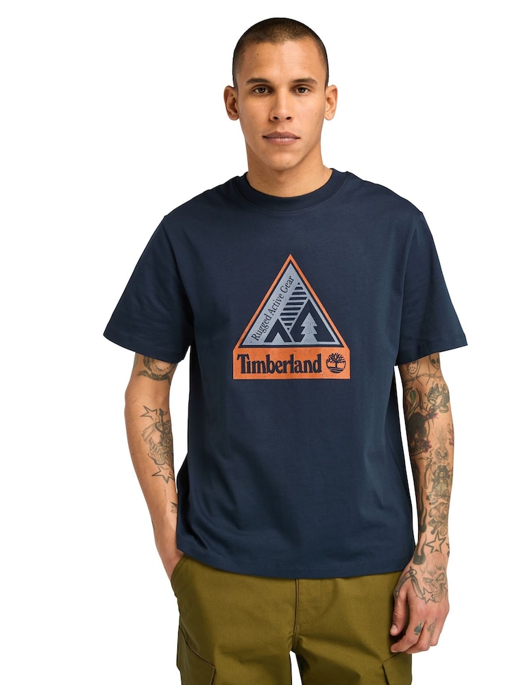 Timberland Blue Outdoor Front Graphic T-Shirt - Image 1 of 5