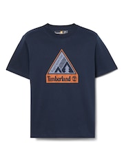 Timberland Blue Outdoor Front Graphic T-Shirt - Image 5 of 5