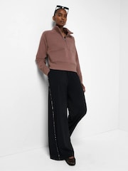 Sweaty Betty Brown Revive Rib Mix Half Zip Sweatshirt - Image 1 of 5