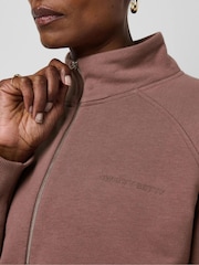 Sweaty Betty Brown Revive Rib Mix Half Zip Sweatshirt - Image 4 of 5