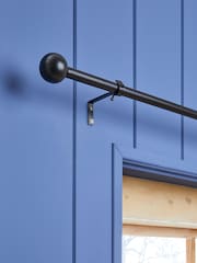 Black Ball Finial Extendable Curtain 19mm Pole Kit - Image 3 of 4