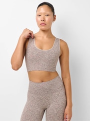 Sweaty Betty Brown Seamless Space Dye Scoop Bra - Image 1 of 5