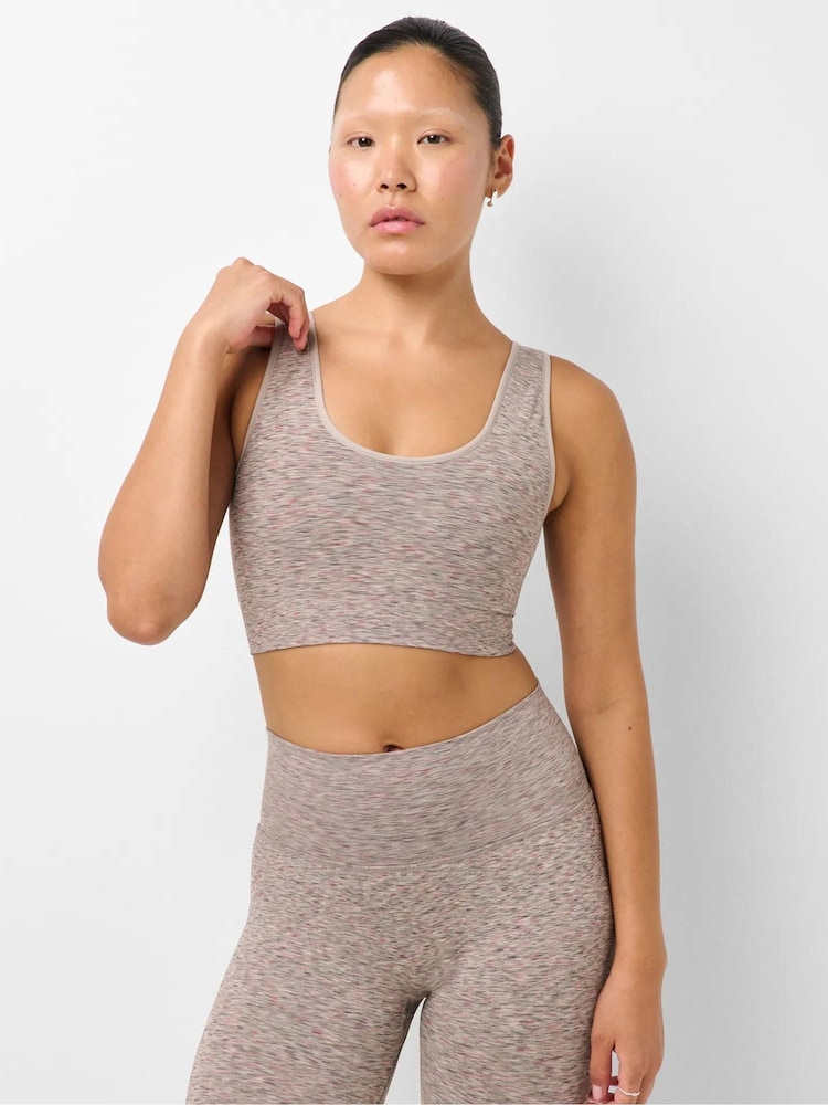 Sweaty Betty Brown Seamless Space Dye Scoop Bra - Image 1 of 5