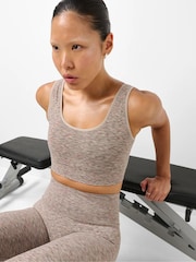 Sweaty Betty Brown Seamless Space Dye Scoop Bra - Image 3 of 5