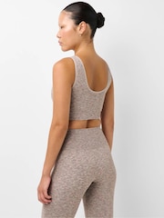 Sweaty Betty Brown Seamless Space Dye Scoop Bra - Image 4 of 5