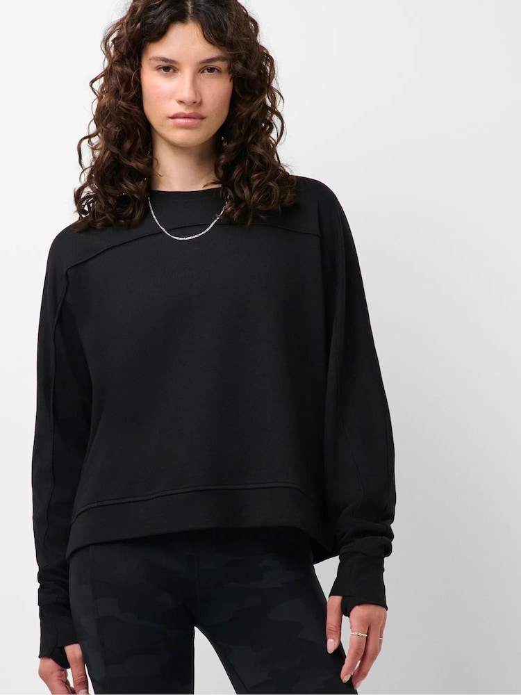 Sort - Sweaty Betty After Class Seam Detail Crop Sweatshirt - Billede 2 af 6 Sort - Sweaty Betty After Class Seam Detail Crop Sweatshirt - Billede 2 af 6