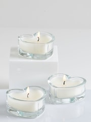 Grey English Rose XL Tealights Heart Candle - Image 1 of 1