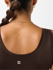 Sweaty Betty Brown Seamless Ruched Tank Top - Image 5 of 6