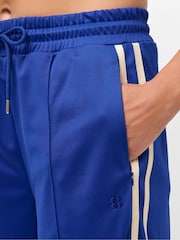 Sweaty Betty Blue Revival Pintuck Side Stripe Wide Leg Trousers - Image 4 of 6
