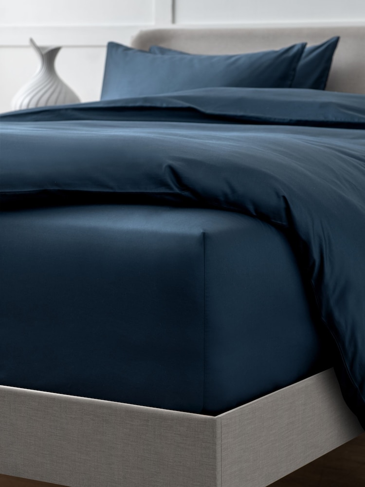 Navy Collection Luxe 400 Thread Count 100% Egyptian Extra Deep Fitted Cotton Sateen Sheet - Image 1 of 1