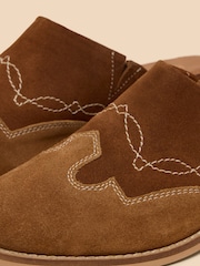 White Stuff Brown Wallflower Suede Mules - Image 4 of 4