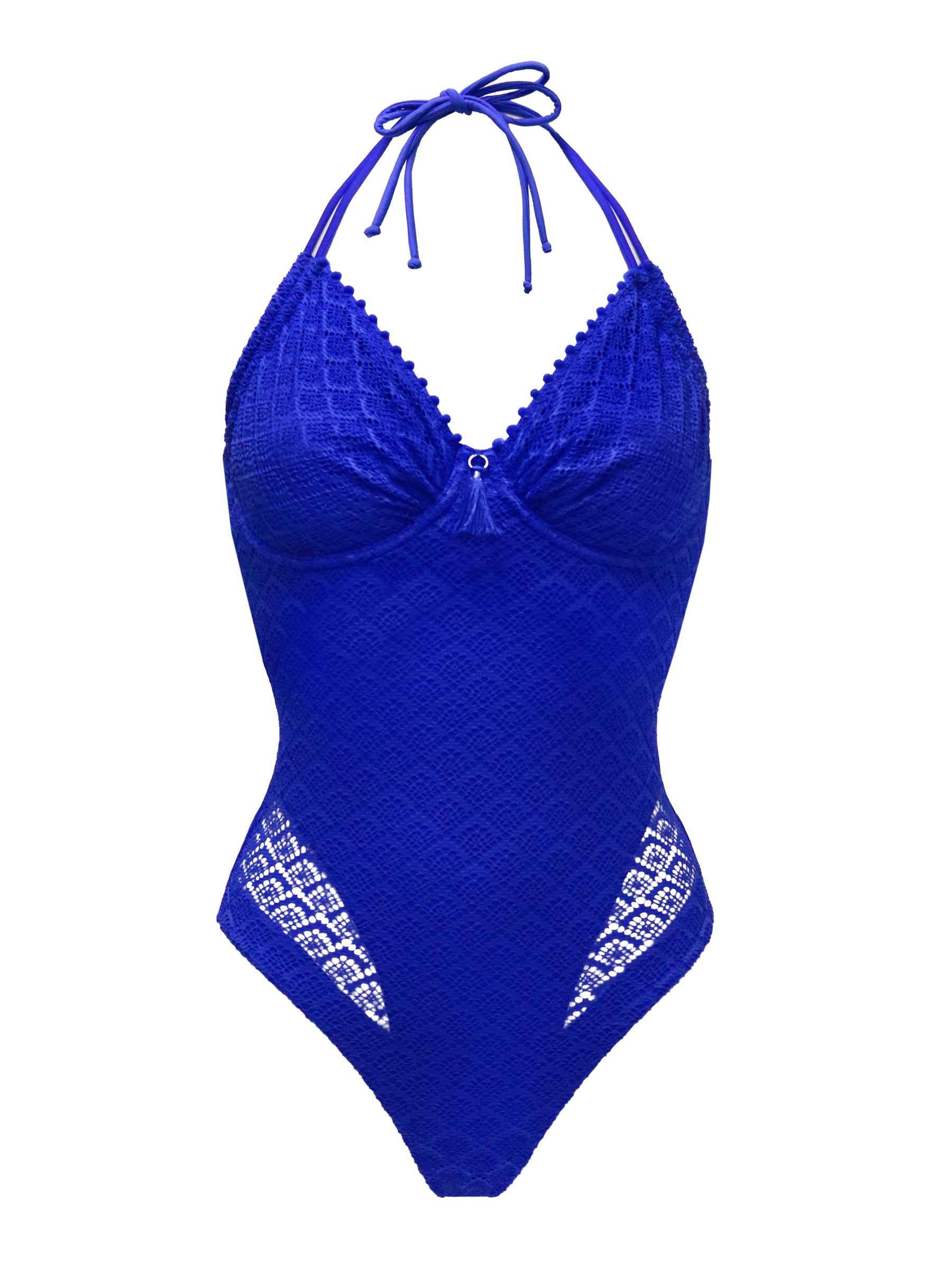 Buy Pour Moi Blue Castaway Adjustable Halter Underwired Swimsuit from the Next UK online shop